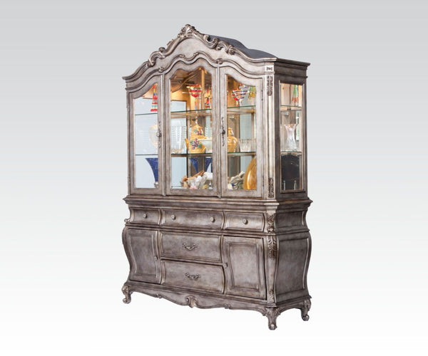Chantelle Buffet & Hutch Antique Platinum