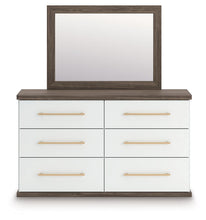 Kendanport - 4 Pc. - King Platform Bed, Dresser, Mirror And Nightstand - Brown / White