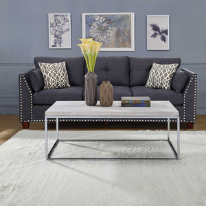 Snyder - Coffee Table - Engineered Stone Top & Chrome