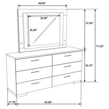 Felicity - 6-drawer Dresser With LED Mirror - Glossy White
