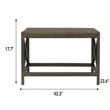 Cross Metal Coffee Table - Pewter