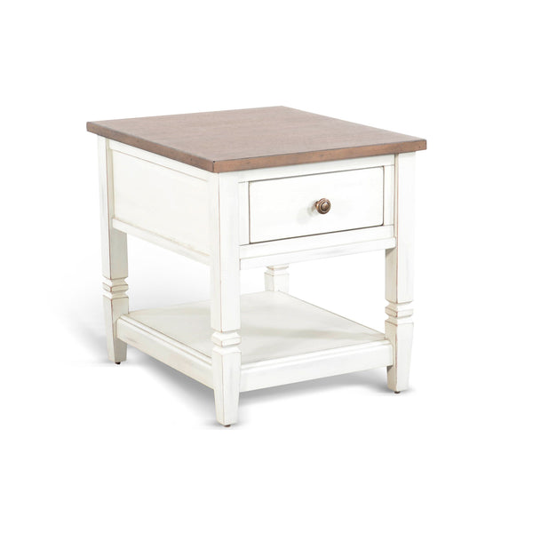 End Table White / Light Brown