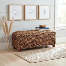 Laughton Hand-Woven Banana Leaf Storage Bench – Amber
