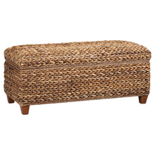 Laughton Hand-Woven Banana Leaf Storage Bench – Amber