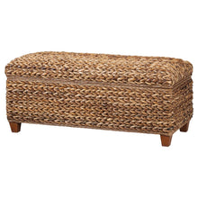 Laughton Hand-Woven Banana Leaf Storage Bench – Amber
