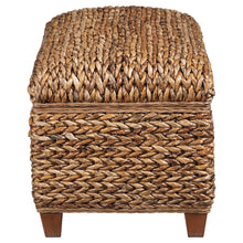 Laughton Hand-Woven Banana Leaf Storage Bench – Amber