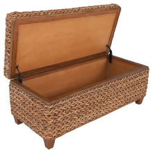 Laughton Hand-Woven Banana Leaf Storage Bench – Amber