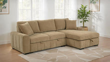 Pastrana Upholstered Sleeper Sectional Sofa RAF Chaise – Camel