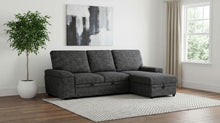 Demko Sleeper Sectional Sofa with Speaker and Storage Chaise – Granite