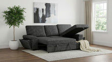 Demko Sleeper Sectional Sofa with Speaker and Storage Chaise – Granite
