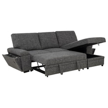 Demko Sleeper Sectional Sofa with Speaker and Storage Chaise – Granite
