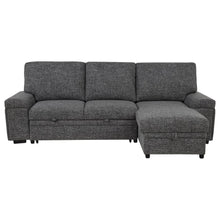 Demko Sleeper Sectional Sofa with Speaker and Storage Chaise – Granite