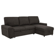 Demko Sleeper Sectional Sofa with Speaker and Storage Chaise – Brown