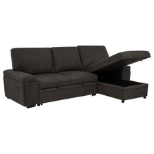 Demko Sleeper Sectional Sofa with Speaker and Storage Chaise – Brown