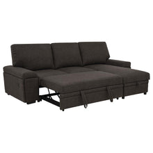 Demko Sleeper Sectional Sofa with Speaker and Storage Chaise – Brown