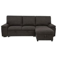 Demko Sleeper Sectional Sofa with Speaker and Storage Chaise – Brown