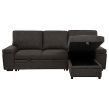Demko Sleeper Sectional Sofa with Speaker and Storage Chaise – Brown