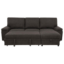 Demko Sleeper Sectional Sofa with Speaker and Storage Chaise – Brown