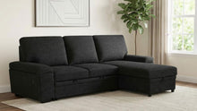 Demko Sleeper Sectional Sofa with Speaker and Storage Chaise – Black