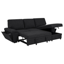 Demko Sleeper Sectional Sofa with Speaker and Storage Chaise – Black