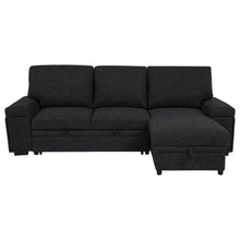 Demko Sleeper Sectional Sofa with Speaker and Storage Chaise – Black