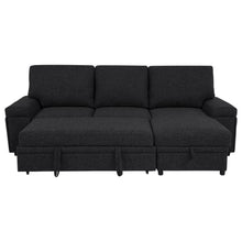 Demko Sleeper Sectional Sofa with Speaker and Storage Chaise – Black