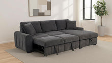 Pastrana Upholstered Sleeper Sectional Sofa RAF Chaise – Charcoal Grey
