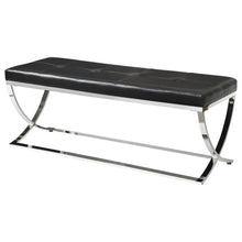 Walton Faux Leather Upholstered Tufted Accent Bench – Black