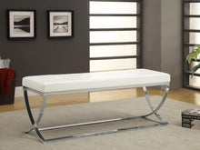 Walton Faux Leather Upholstered Tufted Accent Bench – White