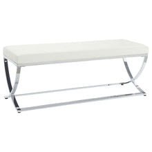 Walton Faux Leather Upholstered Tufted Accent Bench – White