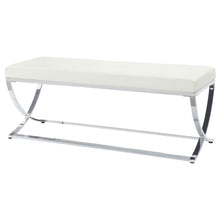 Walton Faux Leather Upholstered Tufted Accent Bench – White