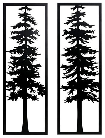 Bondwell Indoor/Outdoor Wall Decor Set (Set of 2) Black