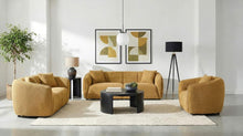 Aleisha 3 Piece Fabric Upholstered Sofa Set – Mustard Yellow