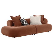 Byrne 105-inch Chenille Modular Bumper Sectional Sofa – Rust