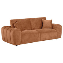 Burnett 3 Piece Chenille Upholstered Sofa Set – Burnt Orange
