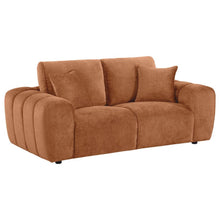 Burnett 3 Piece Chenille Upholstered Sofa Set – Burnt Orange