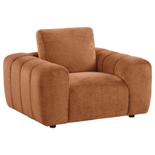 Burnett 3 Piece Chenille Upholstered Sofa Set – Burnt Orange