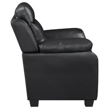 Finley 3 Piece Upholstered Padded Arm Tufted Sofa Set – Black