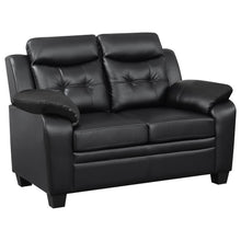 Finley 3 Piece Upholstered Padded Arm Tufted Sofa Set – Black