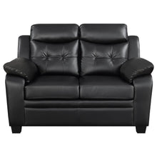 Finley 3 Piece Upholstered Padded Arm Tufted Sofa Set – Black