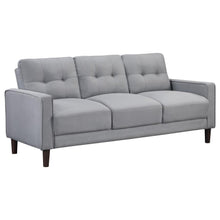 Bowen 3 Piece Upholstered Track Arm Tufted Sofa Set – Grey