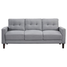 Bowen 3 Piece Upholstered Track Arm Tufted Sofa Set – Grey