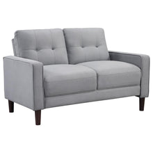 Bowen 3 Piece Upholstered Track Arm Tufted Sofa Set – Grey