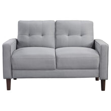 Bowen 3 Piece Upholstered Track Arm Tufted Sofa Set – Grey