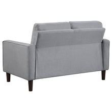 Bowen 3 Piece Upholstered Track Arm Tufted Sofa Set – Grey