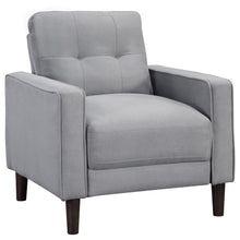 Bowen 3 Piece Upholstered Track Arm Tufted Sofa Set – Grey