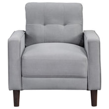 Bowen 3 Piece Upholstered Track Arm Tufted Sofa Set – Grey