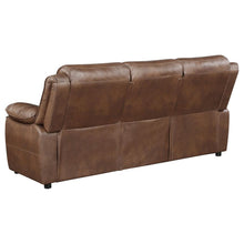Ellington 3 Piece Upholstered Padded Arm Sofa Set – Dark Brown