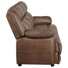 Ellington 3 Piece Upholstered Padded Arm Sofa Set – Dark Brown