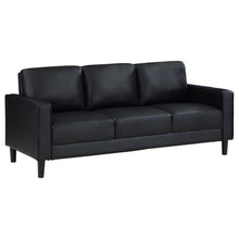 Ruth 3 Piece Upholstered Track Arm Sofa Set – Black
